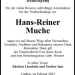 Danksagung Hans-Reiner Muche