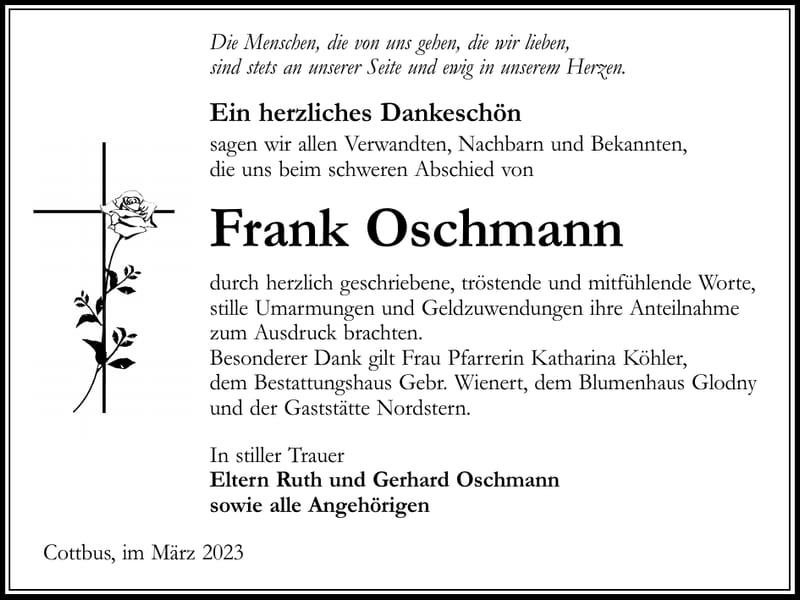 Danksagung Frank Oschmann