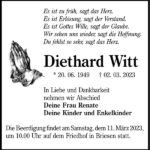 Traueranzeige Diethard Witt