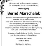 Danksagung Bernd Marschalek