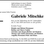 Traueranzeige Gabriele Mitschke