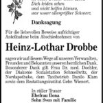 Danksagung Heinz-Lothar Drobbe