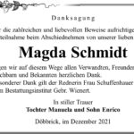 Traueranzeige Magda Schmidt