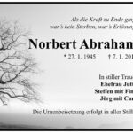 Traueranzeige Norbert Abraham