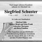 Danksagung Siegfried Schuster