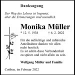 Danksagung Monika Müller