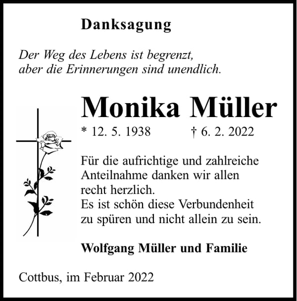 Danksagung Monika Müller