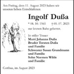 Traueranzeige Ingolf Dußa