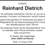 Danksagung Reinhard Dietrich