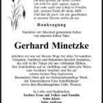 Danksagung Gerhard Minetzke