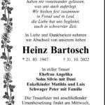 Traueranzeige Heinz Bartosch