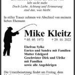 Traueranzeige Mike Kleitz