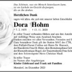 Danksagung Dora Hohm