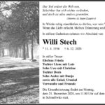 Traueranzeige Willi Stech