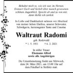 Traueranzeige Waltraut Radomi, geb. Rodewald