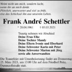 Traueranzeige Frank André Schettler
