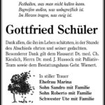 Traueranzeige Gottfried Schüler