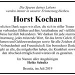 Traueranzeige Horst Kochan