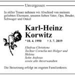 Traueranzeige Karl-Heinz Korwitz