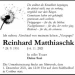 Traueranzeige Reinhard Matthiaschk