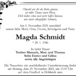 Traueranzeige Magda Schmidt