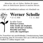 Traueranzeige Werner Scholle