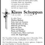 Traueranzeige Klaus Schuppan