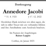 Danksagung Annedore Jacobi