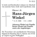 Traueranzeige Hans-Jürgen Winkel