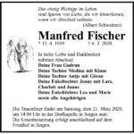 Traueranzeige Manfred Fischer