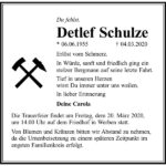 Traueranzeige Detlef Schulze