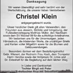 Danksagung Christel Klein