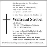 Traueranzeige Waltraud Strobel, geb. Ulbrich