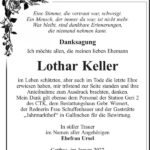 Danksagung Lothar Keller