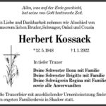 Traueranzeige Herbert Kossack