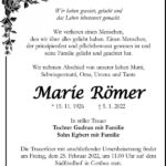 Traueranzeige Marie Römer