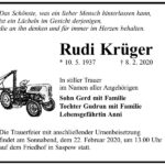 Traueranzeige Rudi Krüger