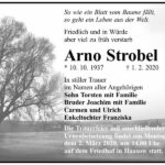Traueranzeige Arno Strobel