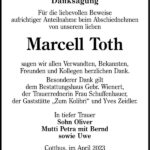 Danksagung Marcell Toth