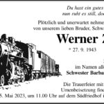 Traueranzeige Werner Zeuge