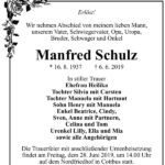 Traueranzeige Manfred Schulz