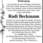 Danksagung Rudi Beckmann