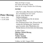 Danksagung Peter Herzog