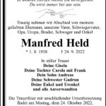 Traueranzeige Manfred Held