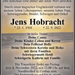 Traueranzeige Jens Hobracht