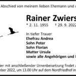 Traueranzeige Rainer Zwiers
