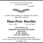 Traueranzeige Hans-Peter Raschke