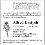 Traueranzeige Alfred Lastych