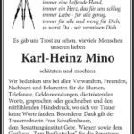 Danksagung Karl-Heinz Mino