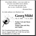 Traueranzeige Georg Mühl
